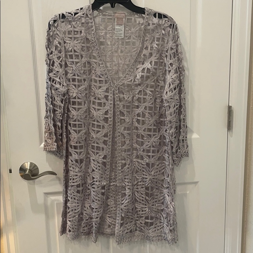 Chico’s size 1 blazer in silver